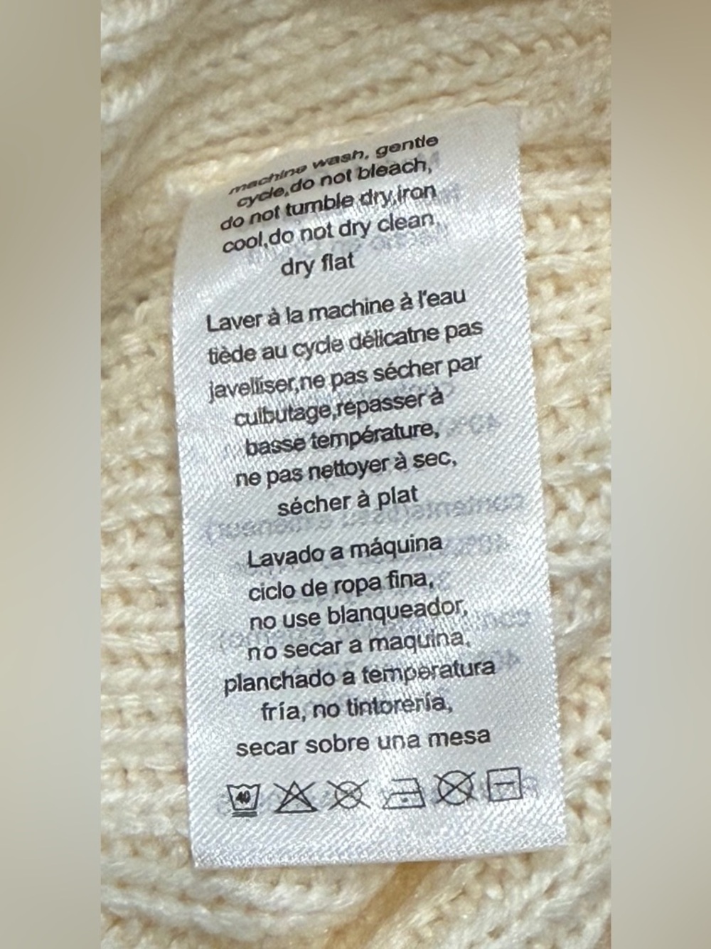 NWT WeWoreWhat Danielle Bernstein Polo Cropped Sweater - Cream - XL - Picture 3 of 5